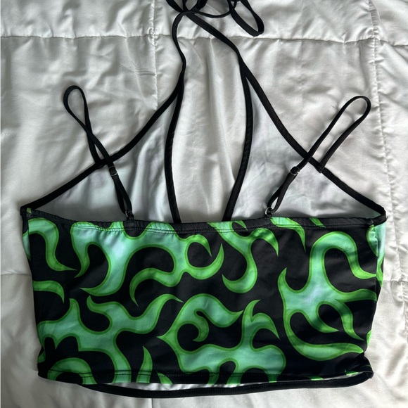 i heart raves Other - IHR Ignite My Fire black and green flames two piece set